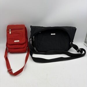 Baggallini LOT‎ OF 2 Crossbody Bags Black Hobo & Red Bon Voyage Travel  Purse